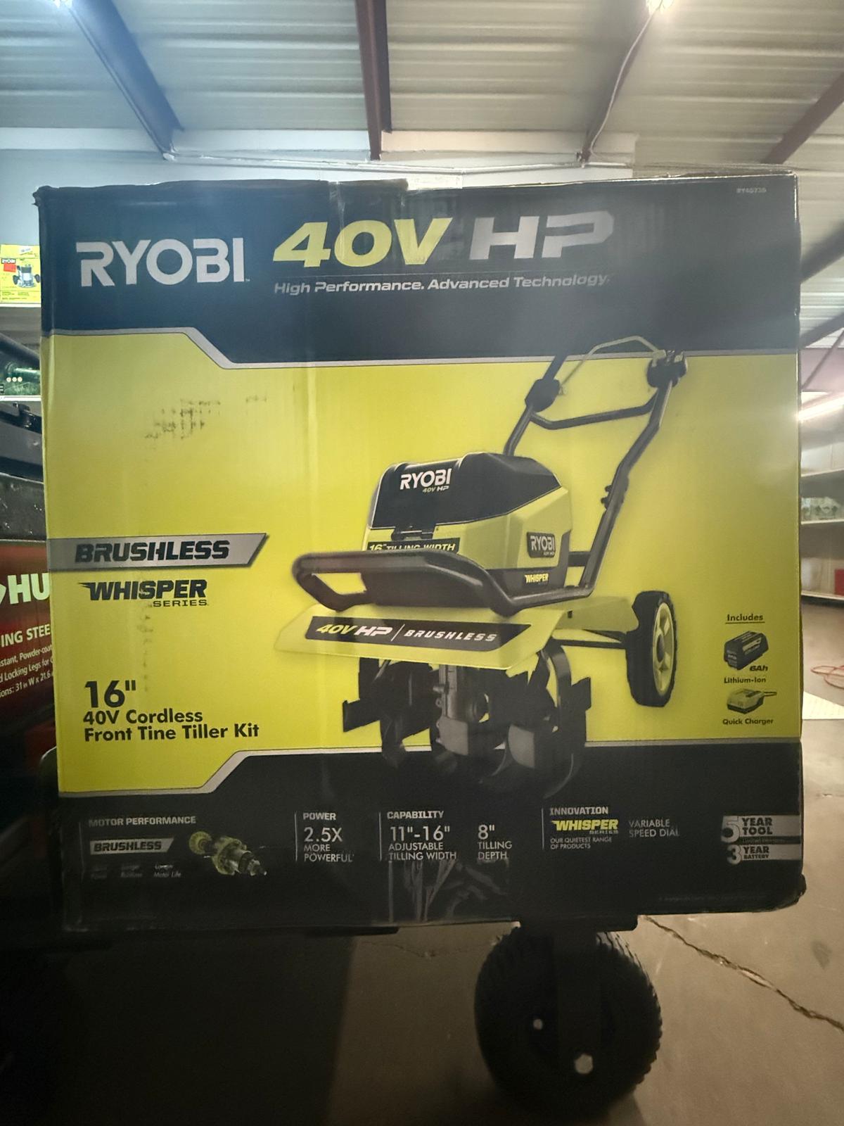 40V HP Brushless 16 in. Front Tine Tiller with Adjustable Tilling Width with 6.0 Ah Battery and Quick Charger