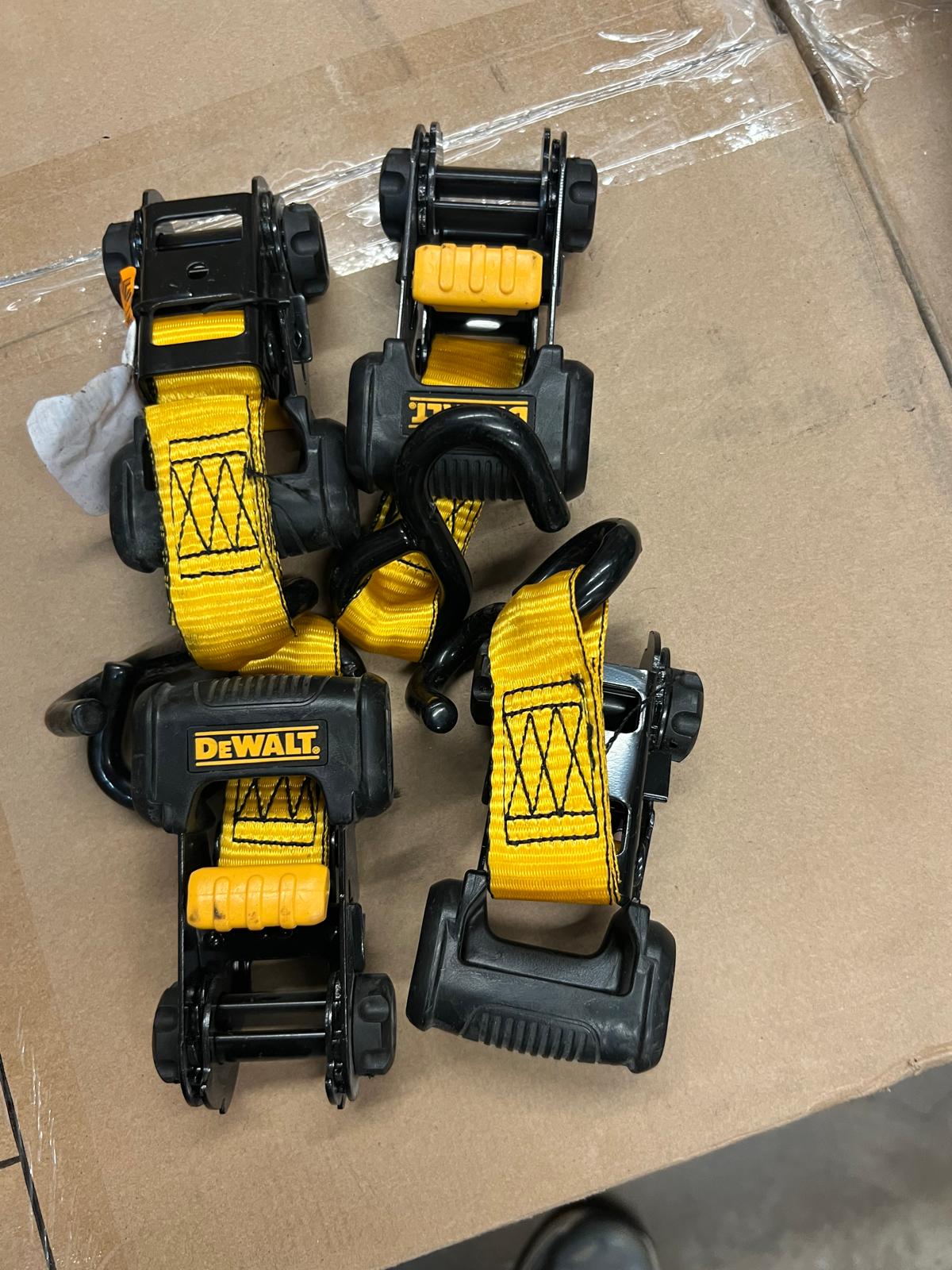 1.0 in. x 12 ft. Ratchet Tie-Down Straps 1500 lbs. Break Strength (4-Pack)