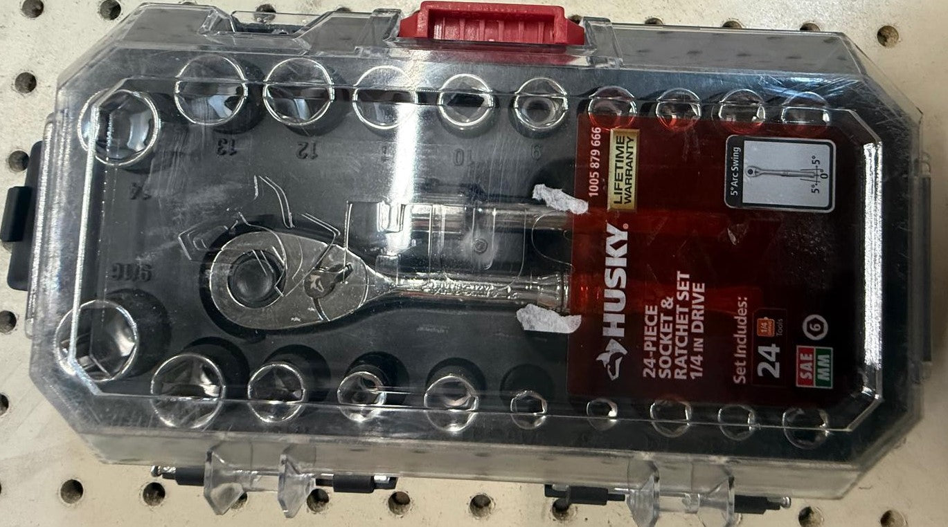 14 in. Drive Ratchet SAEMetric Standard Socket Set (24-Piece)